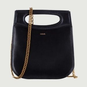 Soeur Black Leather Cheri Purse Bag Chain